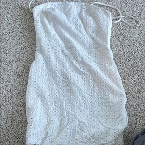 White Eyelet body forming dress. Worn once for graduation